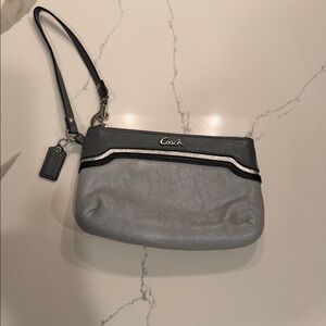 Coach Two-Tone Gray Wristlet Clutch